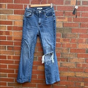 Dogma Factory Distressed High Rise Flare Jeans Size 7